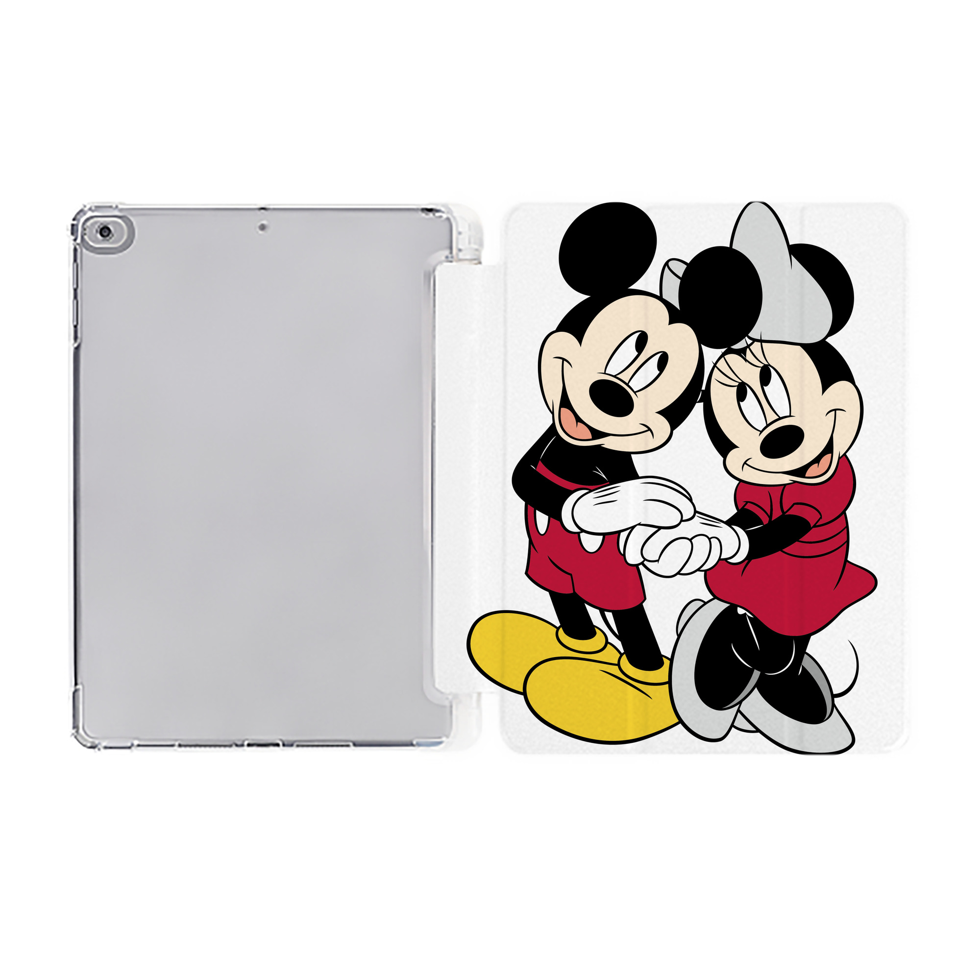 （画像用） ミッキーマウス Mickey Mouse IPad ケース ペン収納付き 三つ折りスタンド PUレザー×シリコン 対応機種9.5/10.5/10.9インチ